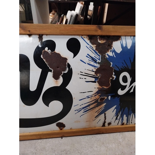 471 - Stephen's Ink enamel advertising sign in wooden frame. {62 cm H x 220 cm W}.