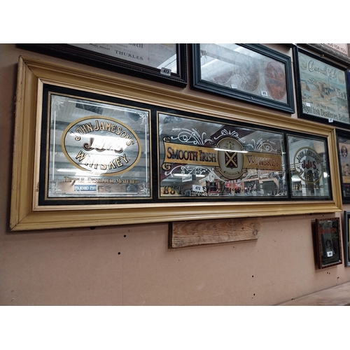 472 - John Jameson and Sons Scotch Irish Whiskey framed advertising mirror. {53 cm H x 173 cm W}.