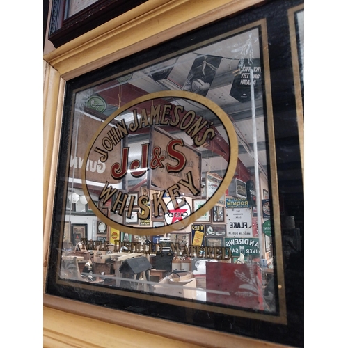 472 - John Jameson and Sons Scotch Irish Whiskey framed advertising mirror. {53 cm H x 173 cm W}.