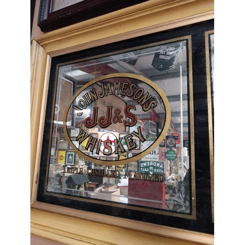 472 - John Jameson and Sons Scotch Irish Whiskey framed advertising mirror. {53 cm H x 173 cm W}.