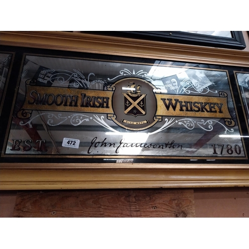 472 - John Jameson and Sons Scotch Irish Whiskey framed advertising mirror. {53 cm H x 173 cm W}.