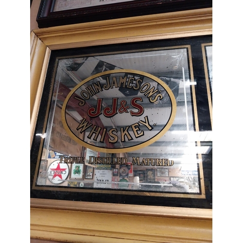 472 - John Jameson and Sons Scotch Irish Whiskey framed advertising mirror. {53 cm H x 173 cm W}.