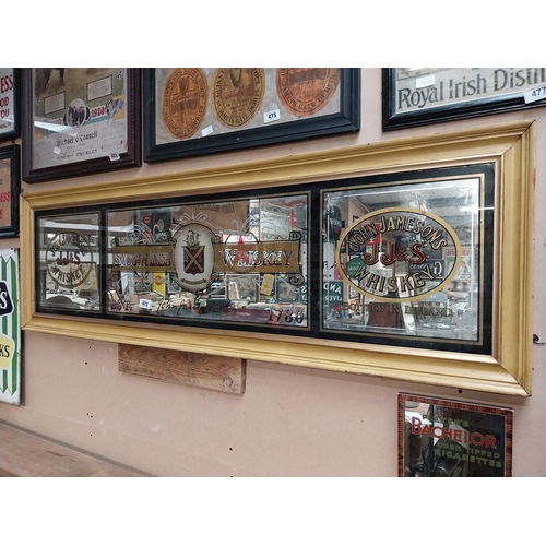 472 - John Jameson and Sons Scotch Irish Whiskey framed advertising mirror. {53 cm H x 173 cm W}.