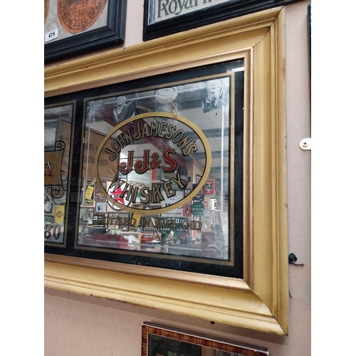 472 - John Jameson and Sons Scotch Irish Whiskey framed advertising mirror. {53 cm H x 173 cm W}.