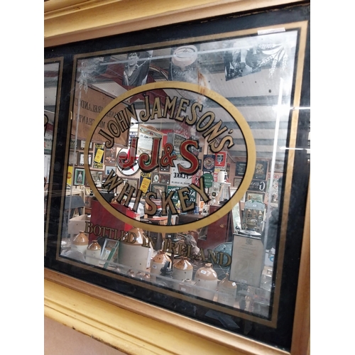 472 - John Jameson and Sons Scotch Irish Whiskey framed advertising mirror. {53 cm H x 173 cm W}.