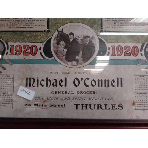 473 - The Irish Cup Micheal O'Donnell Grocer framed advertising print {75 cm h x 62 cm W}