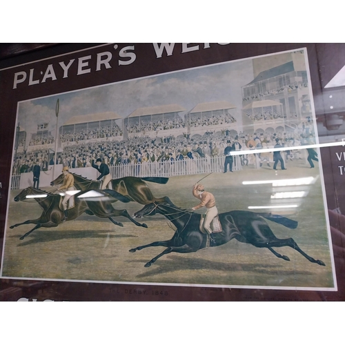 474 - Player's Weights cigarettes framed advertising showcard {56 cm H x 63 cm W}.