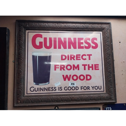 476 - Guinness direct from the Wood framed advertising print. {67 cm H x 57 cm W}.