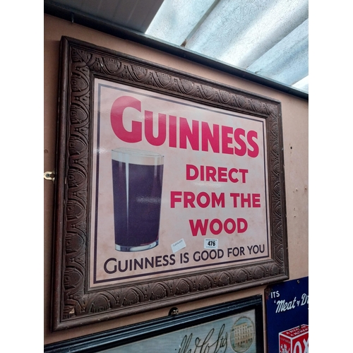 476 - Guinness direct from the Wood framed advertising print. {67 cm H x 57 cm W}.