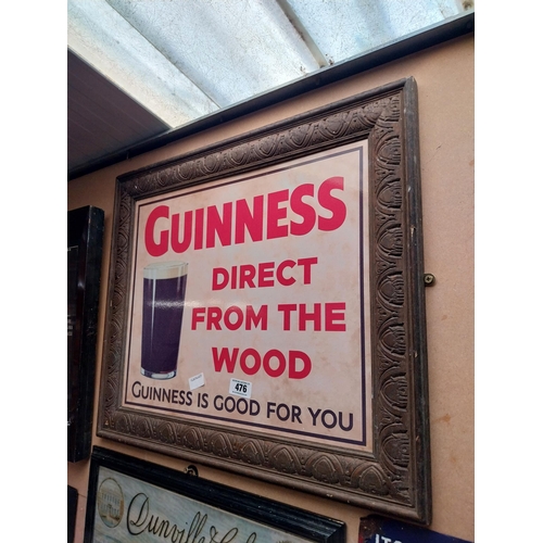 476 - Guinness direct from the Wood framed advertising print. {67 cm H x 57 cm W}.