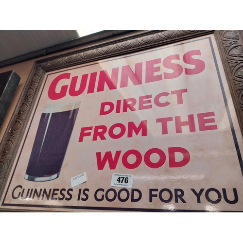 476 - Guinness direct from the Wood framed advertising print. {67 cm H x 57 cm W}.