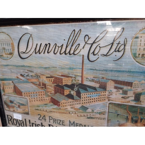 477 - Dunvilles's and Co Ltd Royal Irish Distilleries framed advertising print. {44 cm H x 58 cm W}.