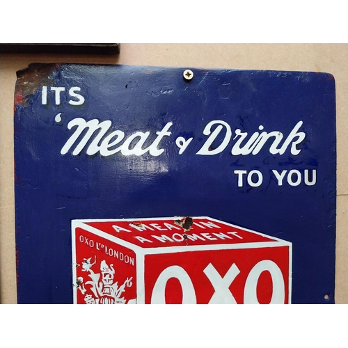 478 - Oxo Cube enamel advertising sign. {46 cm H x 31 cm W}.