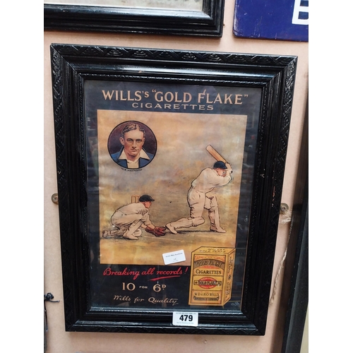 479 - Wills's Gold Flake Cigarettes Making All Efforts framed advertising print. {49 cm H x 37 cm W}.