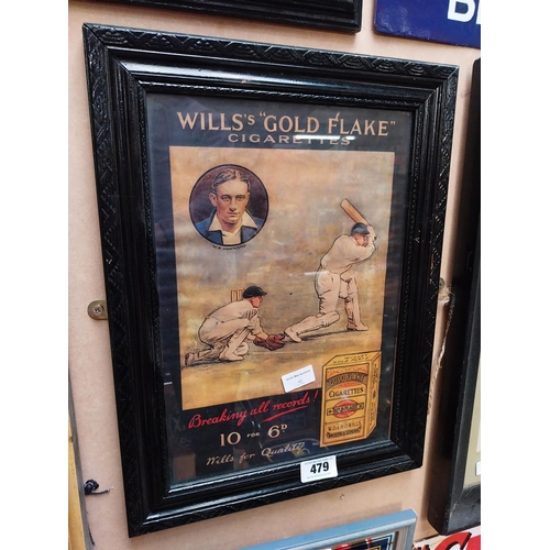 479 - Wills's Gold Flake Cigarettes Making All Efforts framed advertising print. {49 cm H x 37 cm W}.