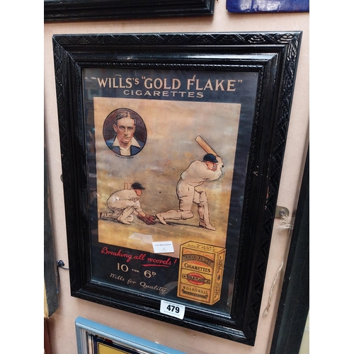 479 - Wills's Gold Flake Cigarettes Making All Efforts framed advertising print. {49 cm H x 37 cm W}.