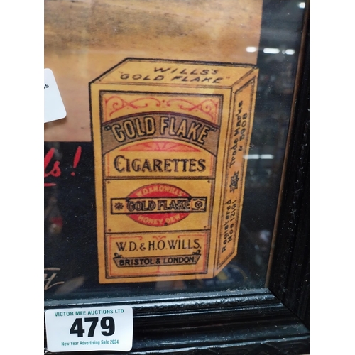 479 - Wills's Gold Flake Cigarettes Making All Efforts framed advertising print. {49 cm H x 37 cm W}.