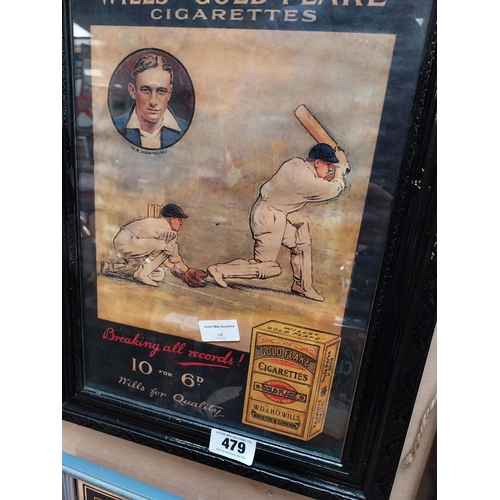 479 - Wills's Gold Flake Cigarettes Making All Efforts framed advertising print. {49 cm H x 37 cm W}.