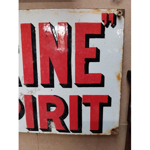 482 - Carburine Motor Spirit enamel advertising sign. {24 cm H x 62 cm W}.