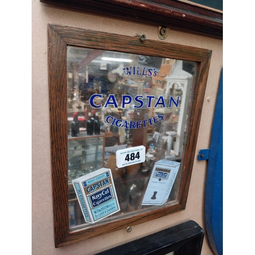 484 - Wills's Capstan advertising Mirror {28 cm H x 23 cm W}.