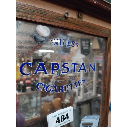 484 - Wills's Capstan advertising Mirror {28 cm H x 23 cm W}.