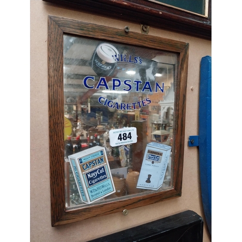 484 - Wills's Capstan advertising Mirror {28 cm H x 23 cm W}.