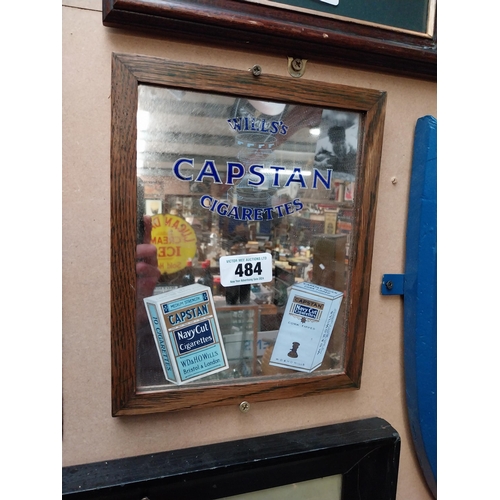 484 - Wills's Capstan advertising Mirror {28 cm H x 23 cm W}.