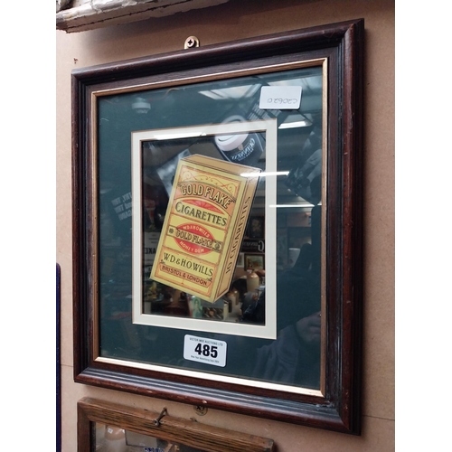 485 - Framed Gold Flake Cigarettes advertising print. {37 cm H x 21 cm W}.