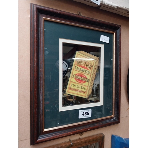 485 - Framed Gold Flake Cigarettes advertising print. {37 cm H x 21 cm W}.