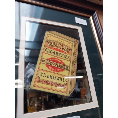 485 - Framed Gold Flake Cigarettes advertising print. {37 cm H x 21 cm W}.