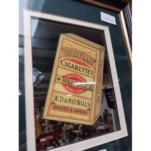 485 - Framed Gold Flake Cigarettes advertising print. {37 cm H x 21 cm W}.