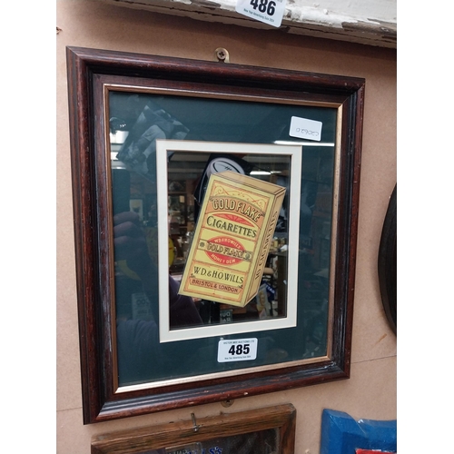 485 - Framed Gold Flake Cigarettes advertising print. {37 cm H x 21 cm W}.