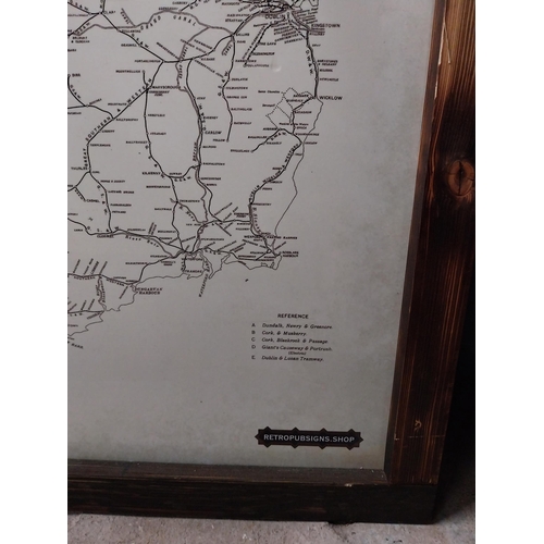 49 - Visceral Commission on Irish Railways cardboard print in wooden frame. {92 cm H x 62 cm W}.