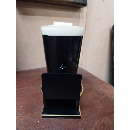 492 - Guinness advertising counter font light. {15 cm H x 13 cm W x 9 cm D}.