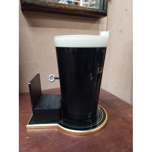 492 - Guinness advertising counter font light. {15 cm H x 13 cm W x 9 cm D}.