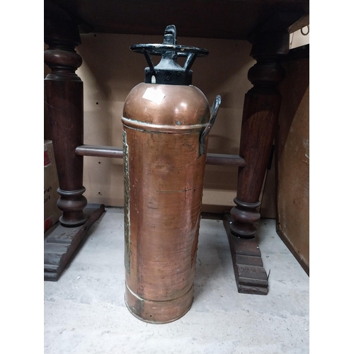 499 - 19th C. Guardienne copper and brass fire extinguisher. {61 cm H x 19 cm W}.