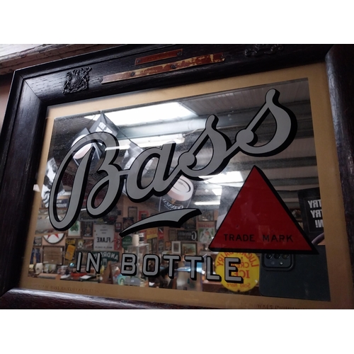 502 - Bass in Bottle original framed advertising mirror. ( 34 cm H x 44 cm W).