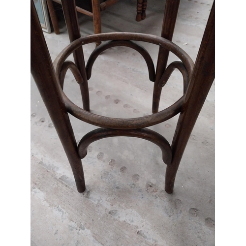 507 - Two bentwood bar stools. {80 cm H x 37 cm Dia.}.