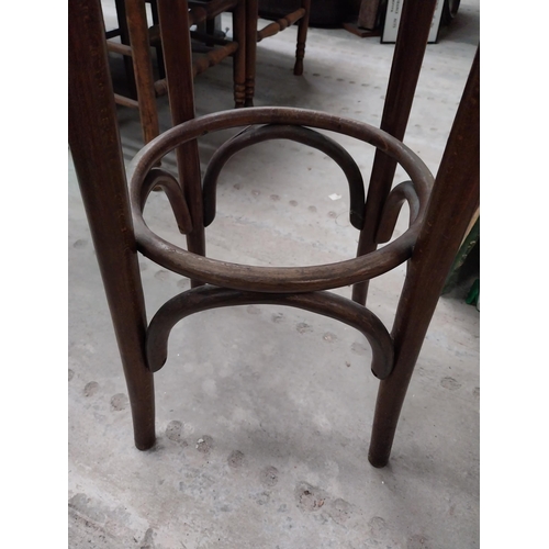 508 - Three bentwood bar stools. {80 cm H x 37 cm Dia.}.