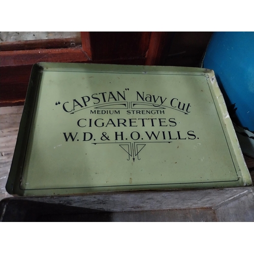 51 - Capstan Navy Cut tinplate advertising tin. {9 cm H x 22 cm W x 15 cm D}.