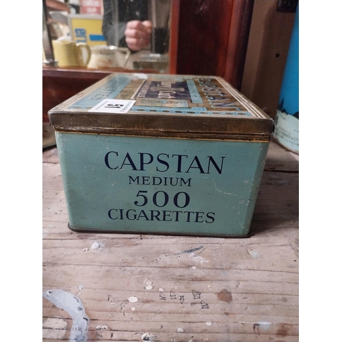 51 - Capstan Navy Cut tinplate advertising tin. {9 cm H x 22 cm W x 15 cm D}.