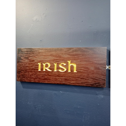 517A - Irish Whisky Bar Scotch wooden board sign {H 19cm x W 223cm }.