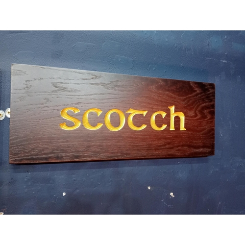 517A - Irish Whisky Bar Scotch wooden board sign {H 19cm x W 223cm }.