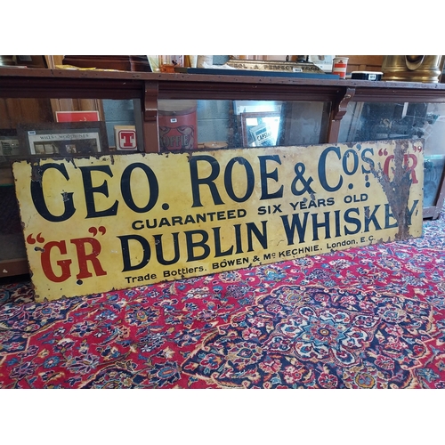 518 - Rare George Roe & Co. enamel advertising sign {59 cm H x 199 cm W}.