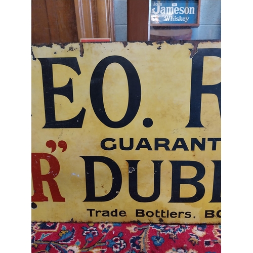 518 - Rare George Roe & Co. enamel advertising sign {59 cm H x 199 cm W}.