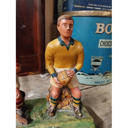 52 - Player's Please On All Ground GAA player advertising figure. {22 cm H x 22 cm W x 12 cm D}.