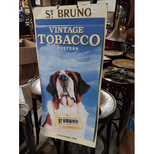 532 - Vintage Tobacco 1995 calendar. {67 cm H x 33 cm W].