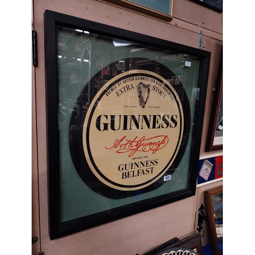 533 - Guinness Belfast framed Advert. {77 cm H x 76 cm W}.