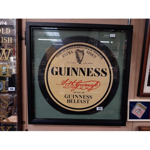 533 - Guinness Belfast framed Advert. {77 cm H x 76 cm W}.