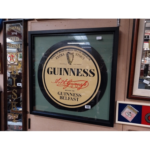 533 - Guinness Belfast framed Advert. {77 cm H x 76 cm W}.